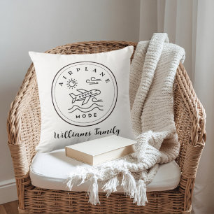 Airplane Mode Travel Decor Aviation  Throw Pillow