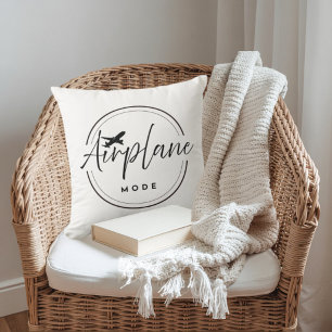 Airplane Mode Travel Decor Aviation Throw Pillow