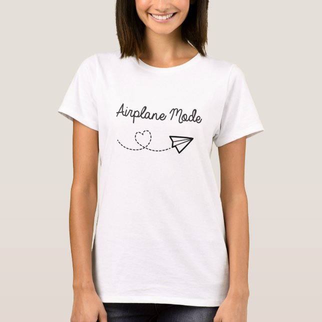 Airplane Mode Travel Lovers Womens Shirt (Front)