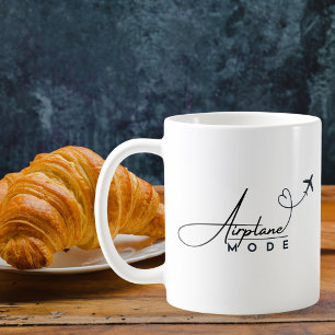Airplane Mode,Travel, Minimalist Script, Aviation Coffee Mug