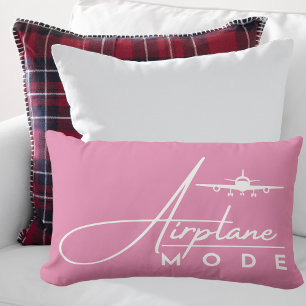 Airplane Mode,Travel, Minimalist Script, Aviation  Lumbar Pillow