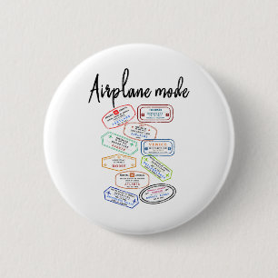 Airplane Mode Vacation Pport Stamp Travel Travelin Button