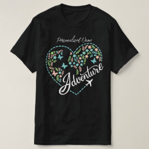 Airplane Mode Women Love Heart Graphic Adventure T-Shirt