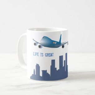 Airplane mug "Life is great"