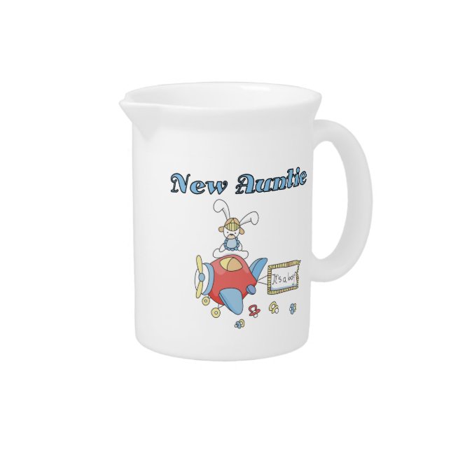 Airplane New Aunt of Boy T-shirts and Gifts Beverage Pitcher (Right)