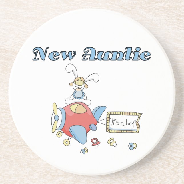 Airplane New Aunt of Boy T-shirts and Gifts Coaster (Front)