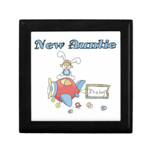 Airplane New Aunt of Boy T-shirts and Gifts Keepsake Box