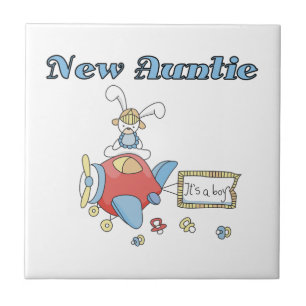 Airplane New Aunt of Boy T-shirts and Gifts Tile
