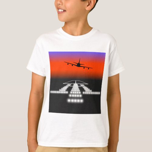 Airplane Night Landing T_Shirt