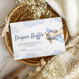 Airplane Oh Boy Shower Diaper Raffle Ticket Enclosure Card