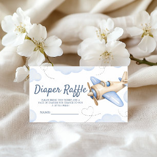 Airplane Oh Boy Shower Diaper Raffle Ticket Enclosure Card