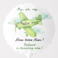 Airplane Oh My Time Flies Travel First Birthday