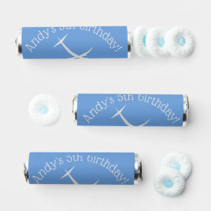 Airplane on Blue Personalized Breath Savers® Mints