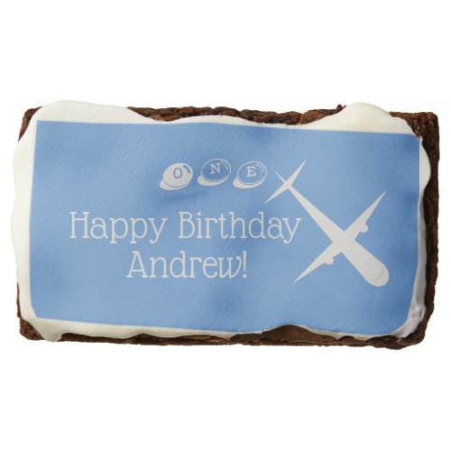 Airplane on Blue Personalized Brownie