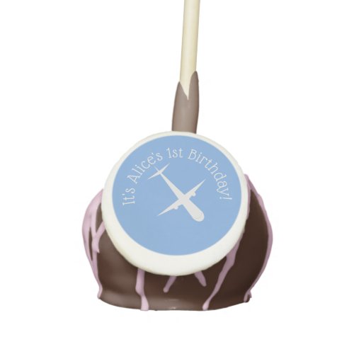 Airplane on Blue Personalized  Cake Pops