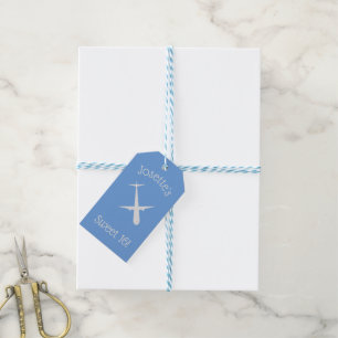 Airplane on Blue Personalized  Gift Tags