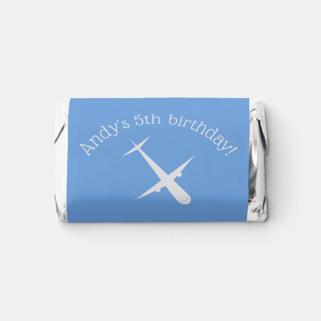 Airplane on Blue Personalized Hershey's Miniatures (Front)