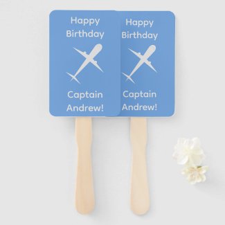 Airplane on Blue Personalized Kid Captain Birthday