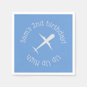 Airplane on Blue Personalized Napkins
