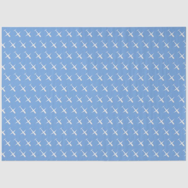 Airplane on Blue Tissue Paper (Front)