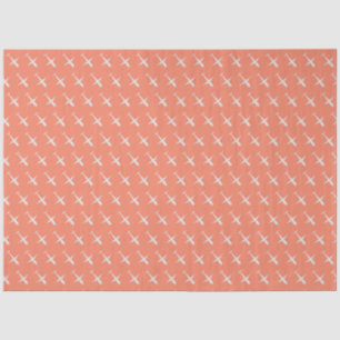 Airplane on Coral Pink Tissue Paper