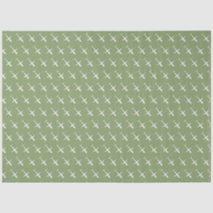 Airplane on Grey Geen Tissue Paper