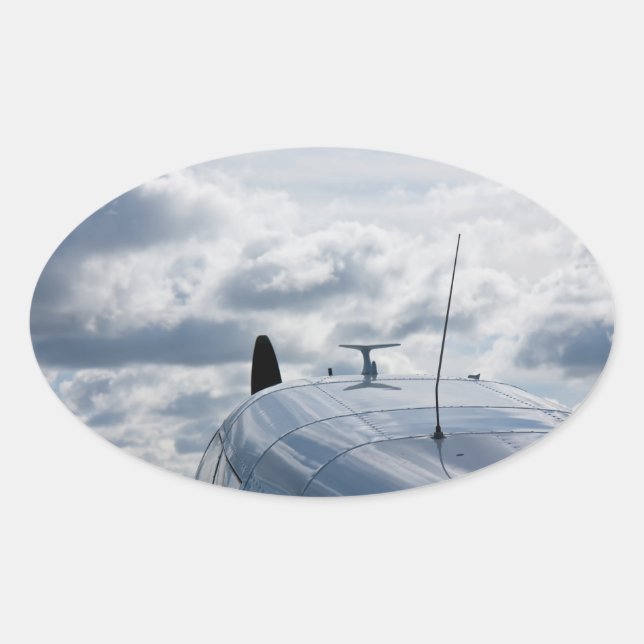 Airplane Oval Sticker (Front)