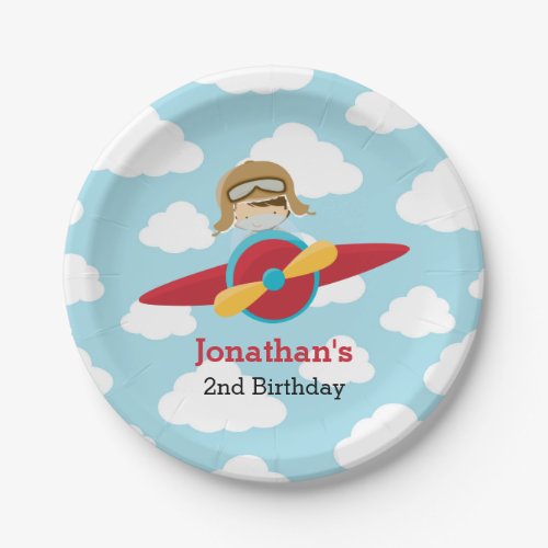 Airplane Paper Plates _ Pilot Boy Birthday Baby