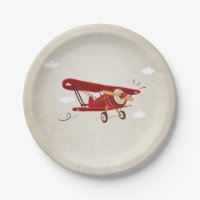 Airplane Paper Plates Travel Adventure Shower