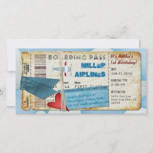 Airplane Party Boarding Pass