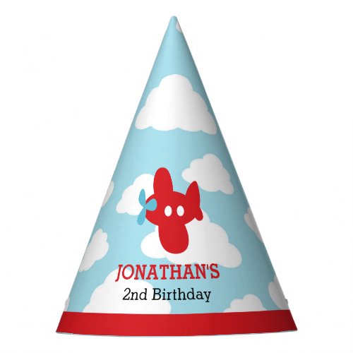 Airplane Party Hats _ Red Plane Boy Birthday