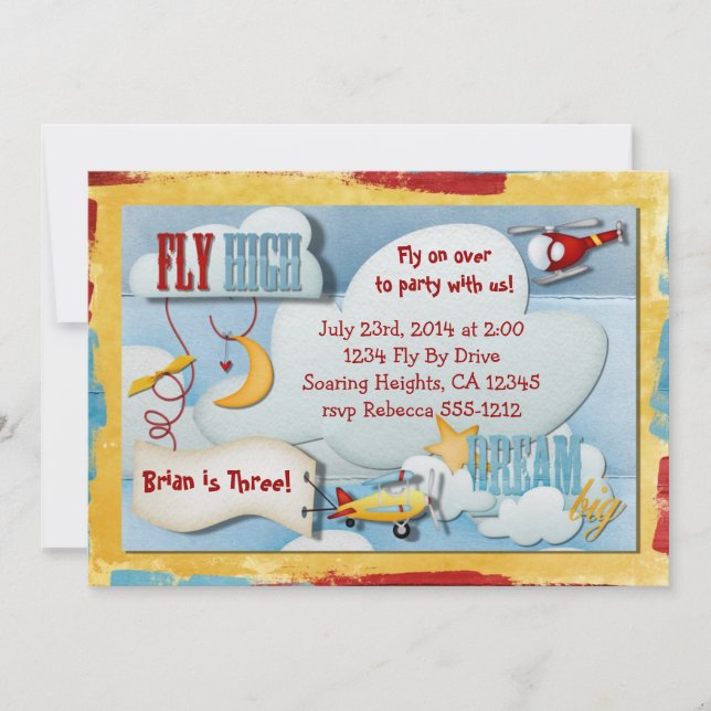 Airplane Party Invitation (Front)