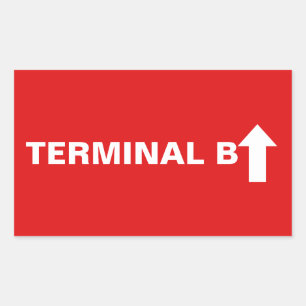 Airplane Party Signs, Airport Terminal Birthday Rectangular Sticker