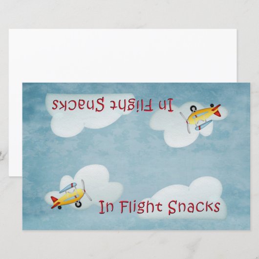 Airplane Party Snack Bag Topper - Blue (Front/Back)