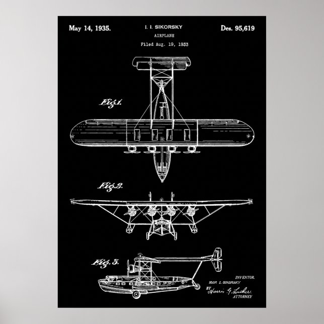 Airplane Patent Poster (Front)