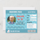 Airplane Pattern Boarding Pass Birthday Party