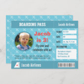 Airplane Pattern Boarding Pass Birthday Party Invitation (Front/Back)