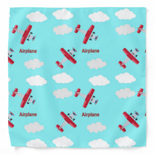 Airplane pattern on blue bandana