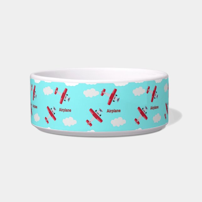 Airplane pattern on blue bowl (Front)