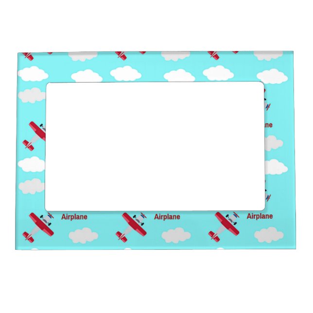 Airplane pattern on blue magnetic frame (Front)