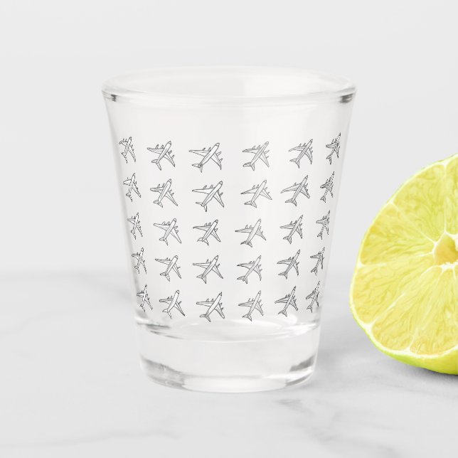 Airplane Pattern Shot Glasses (Front)