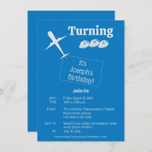 Airplane Personalized Birthday Invitation Card