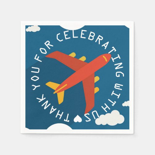 Airplane Personalized Boy Pilots Party Shower Napkins