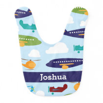 Airplane Personalized Boy's Baby Bib Airplane Personalized Boy's Baby Bib