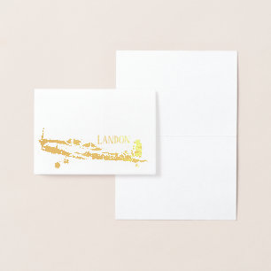Airplane Personalized Gold Foil Stationery Card