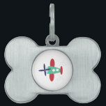 Airplane Pet Name Tag<br><div class="desc">Show your love for travel with a cute airplane.</div>