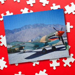 Airplane Photo Pilot Vintage Aviation Game Night Jigsaw Puzzle