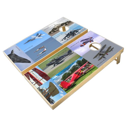 Airplane photos cornhole set