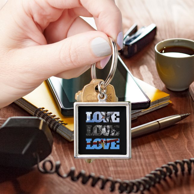Airplane Photos in LOVE frame, Aviation Birthday Keychain (Creator Uploaded)