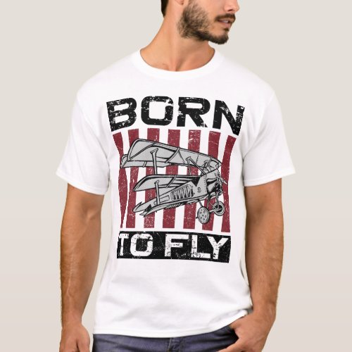 Airplane Pilot Aircraft Born To Fly Vintage T_Shirt